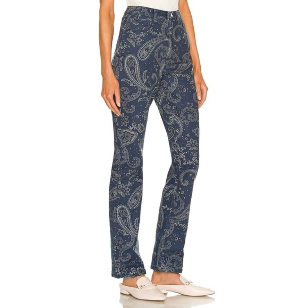WeWoreWhat Jeans Womens size 29 Blue Paisley Icon Flare Stretch Twill